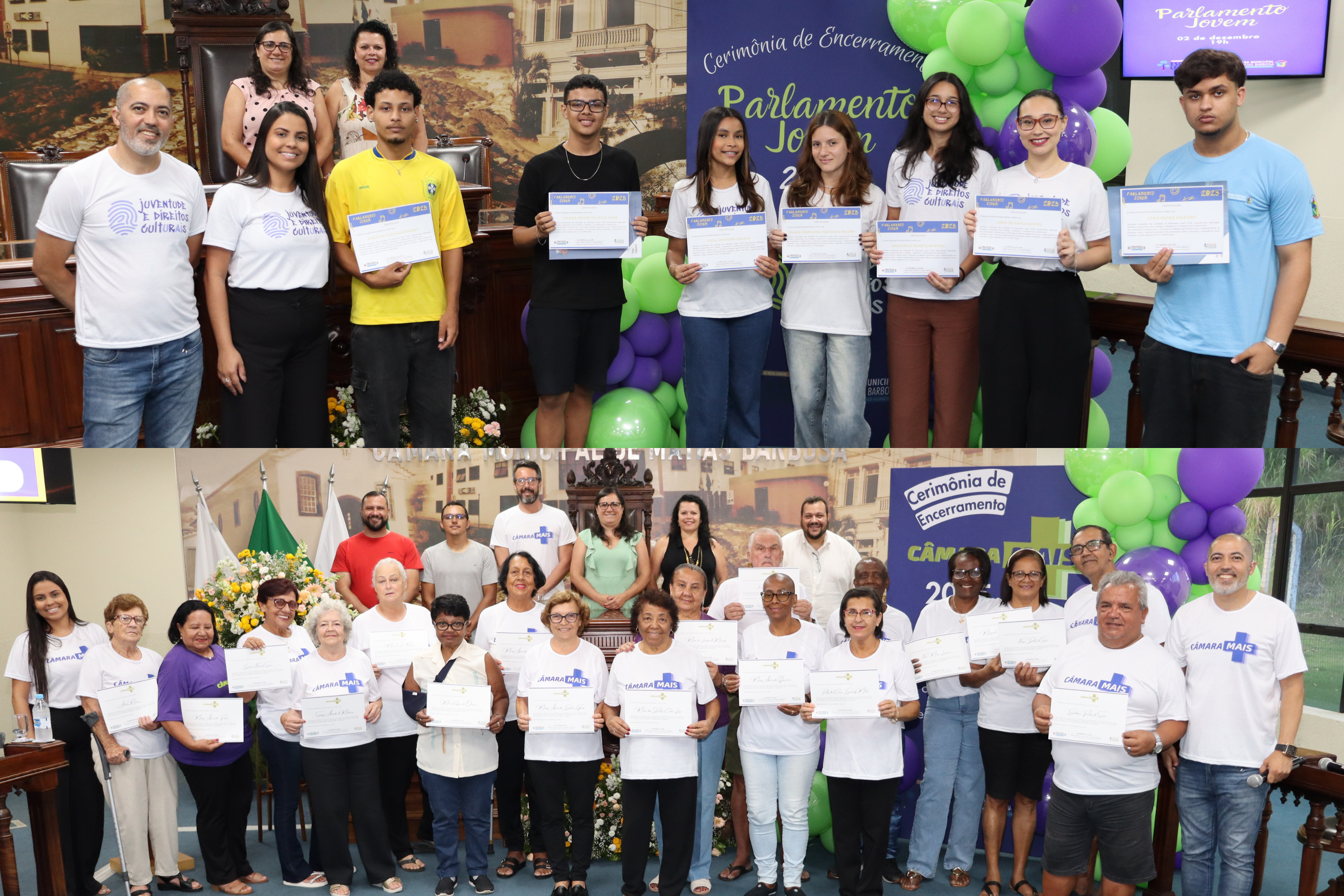 Câmara de Matias Barbosa celebra encerramento de programas com entrega de certificados